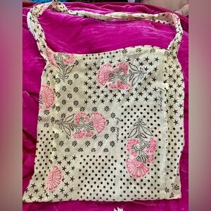 Free People Floral Pink and Black Satchel